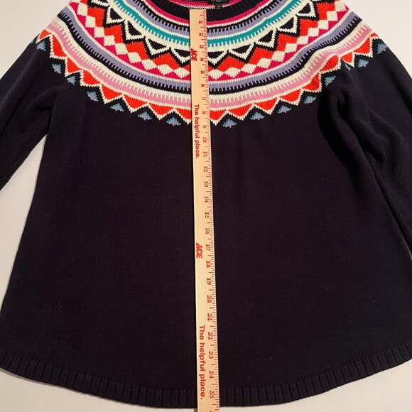 Talbots NWOT Black Fair Isle Cotton Blend Long Sleeve Sweater Size 1X - Picture 3 of 9